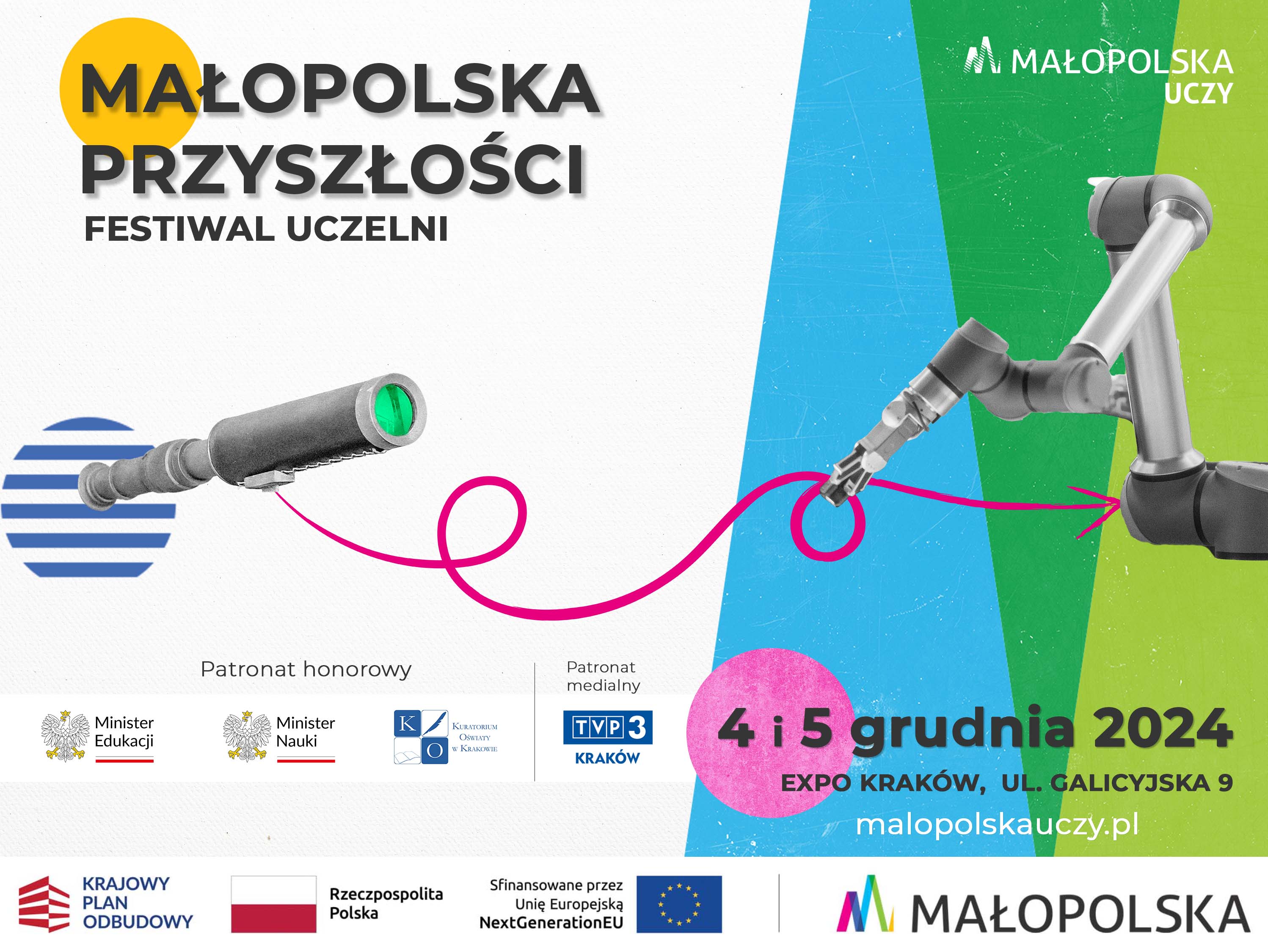 Baner informujący o Festiwalu Uczelni - Małopolska Przyszłości